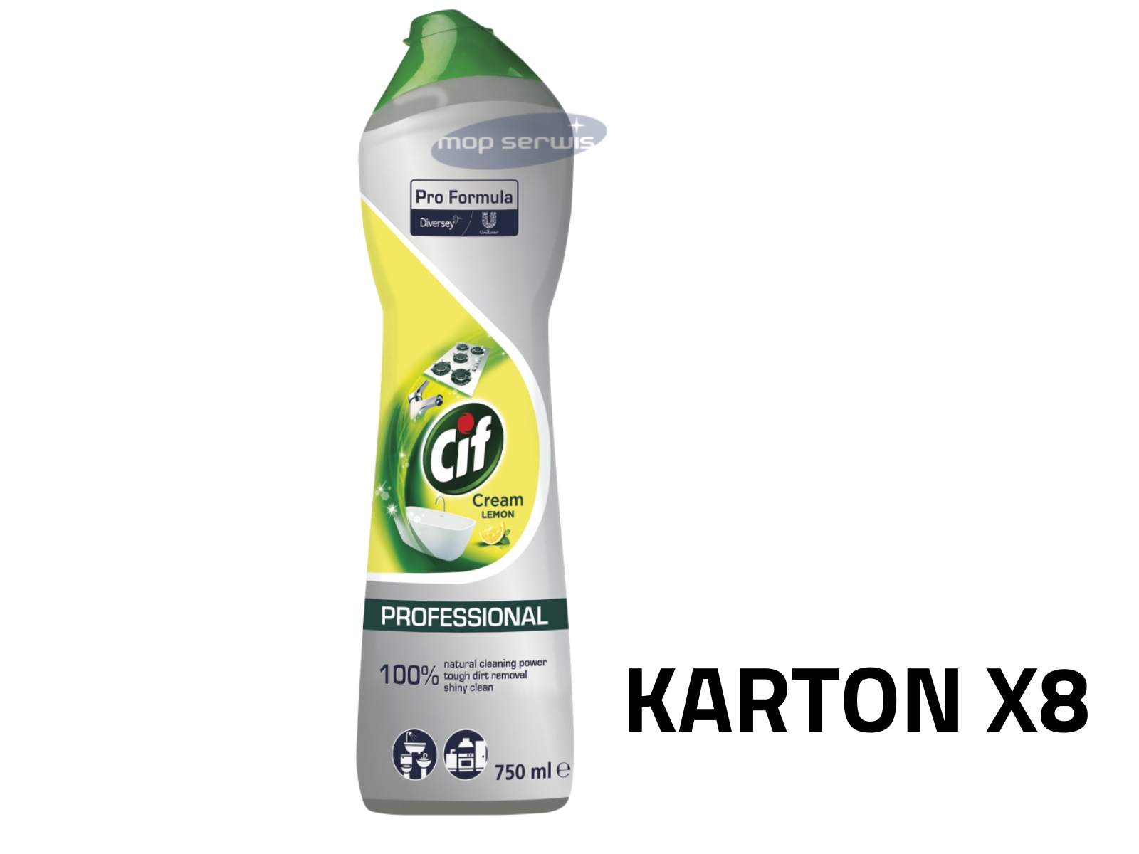 Karton x8 CIF CREAM Lemon Mleczko czyszcz. 750ml